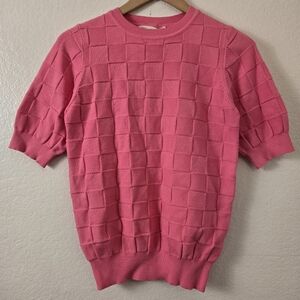 Vine & Love Pink Short Sleeve Sweater Top